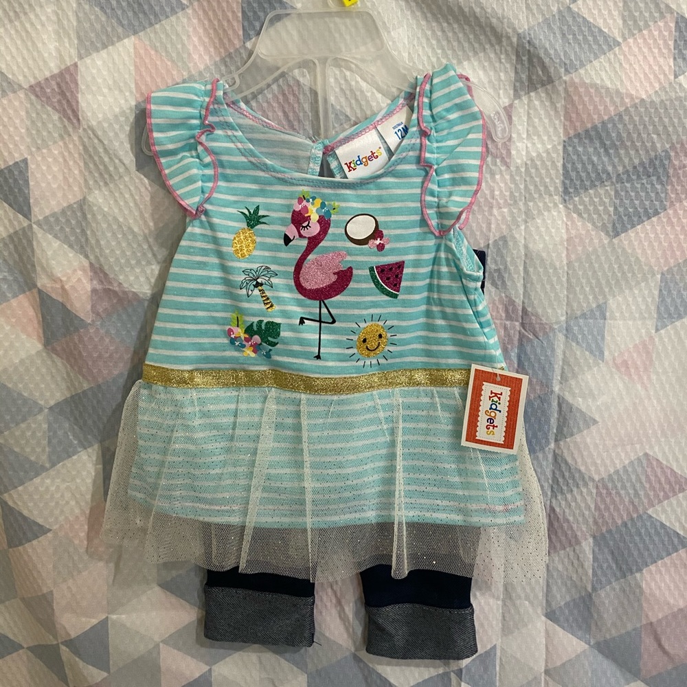 Kidget Flamingo 2 Piece Jegging Set